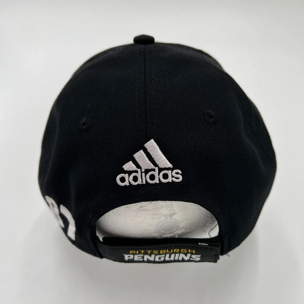 Adidas Sidney Crosby Pittsburgh Penguins NHL Hat Black Yellow Adjustable Cap 87 - Picture 3 of 8